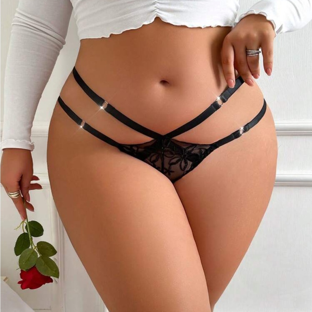 Flower Embroidery Mesh Hollow Out Underwear